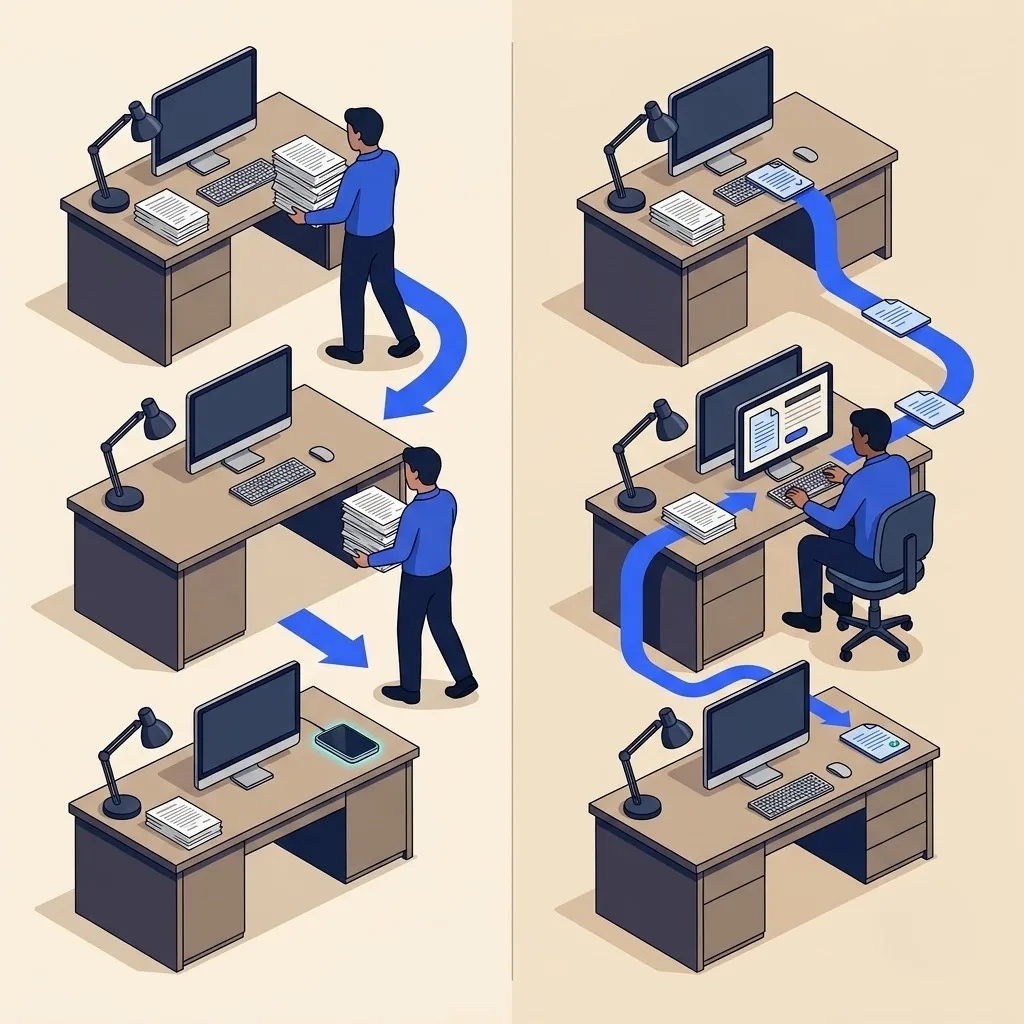 Comparing an unchanged workflow with a coordinated workflow and human review