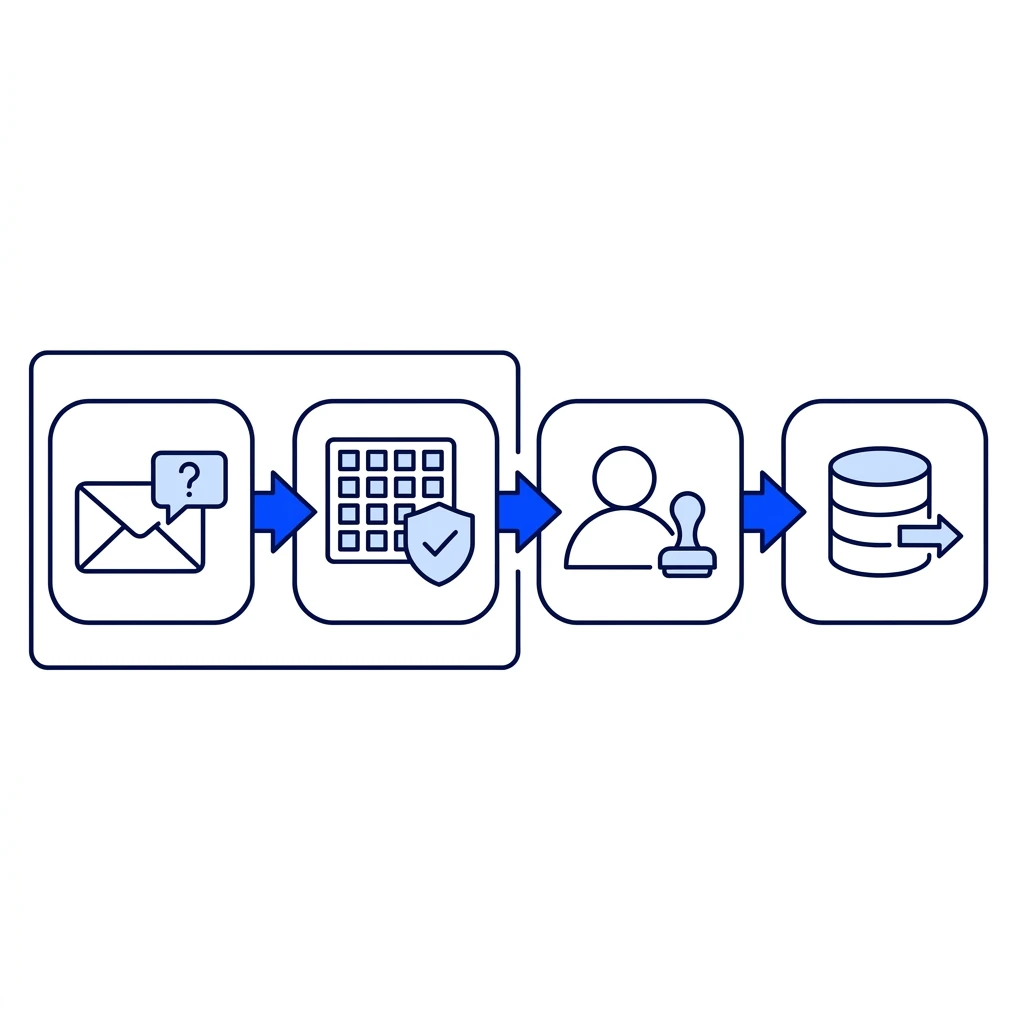 Illustration showing a timed-out write leading to a state check, then branching to success sync, safe retry, or human escalation