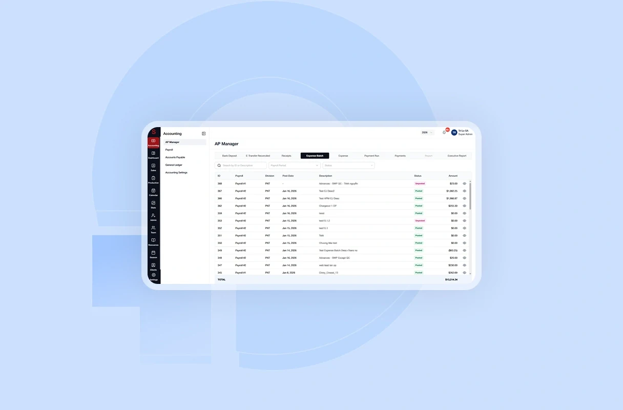 SIMON accounting interface